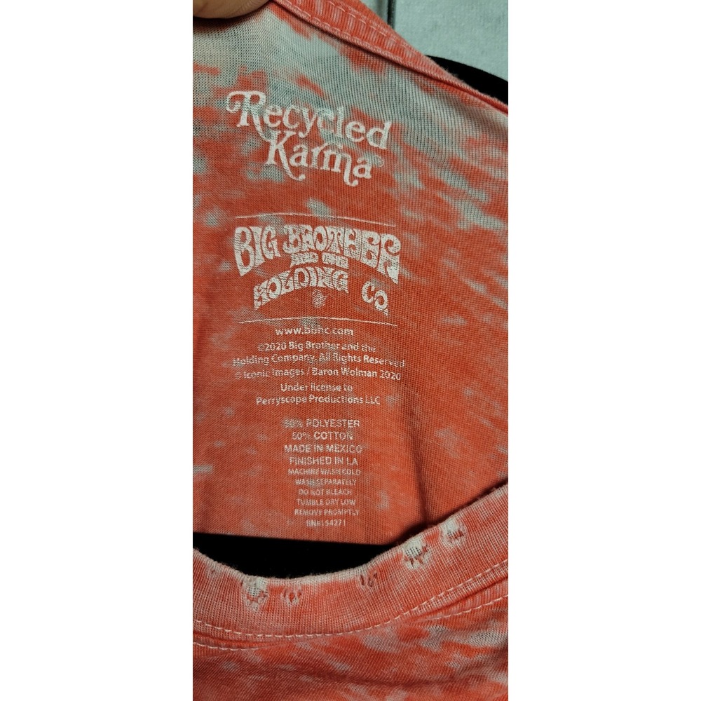 Recycled Karma Red Janis Joplin Graphic Print SS Crew Neck Tshirt Size S - Picture 3 of 5
